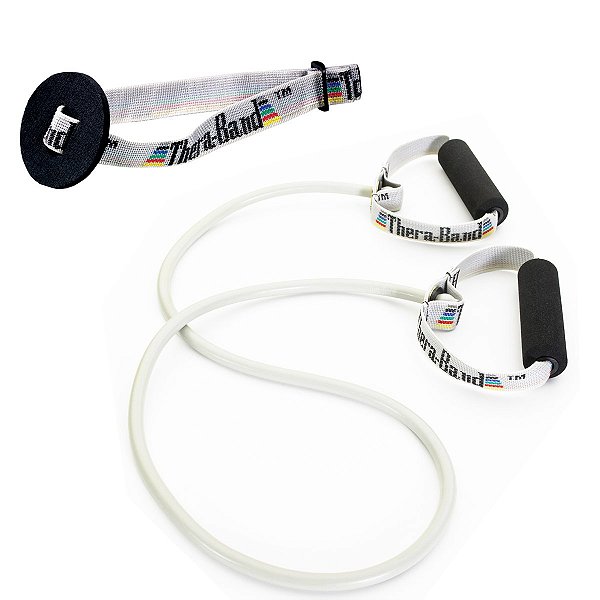 Tubos de resistência THERABAND, Tubos de látex elásticos profissionais com alças macias e âncora de porta para fisioterapia, pilates, exercícios em casa e reabilitação, 48 polegadas, pr