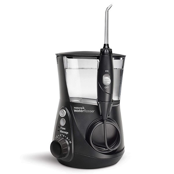 Waterpik Aquarius Water Flosser Profissional para Dentes, Gengivas, Aparelhos, Cuidados Dentários, Potência Elétrica com 10 Configurações, 7 Pontas para Múltiplos Usuários e Necessidades