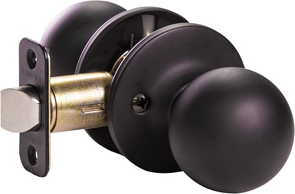 Maçaneta de Porta de Passagem e Armário de Closet Design House 779090 Matte Black