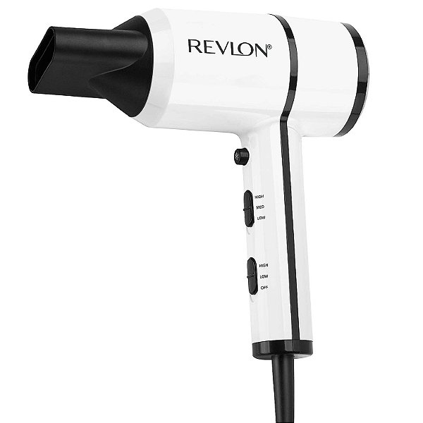 Secador de Cabelo Compacto Revlon Crystal C + Cerâmica | Brilho Duradouro e Menos Frizz