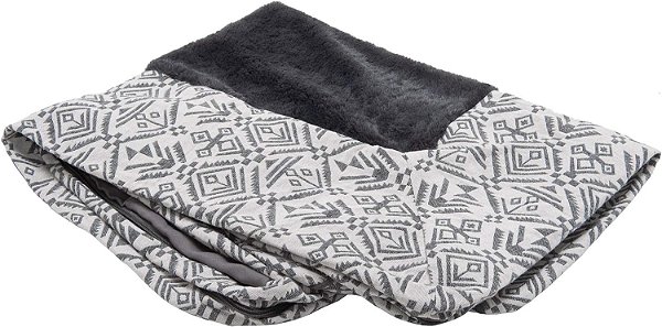 Substituição de capa de cama de cachorro Furhaven Plush & Southwest Kilim Décor Estilo sofá, lavável à máquina - Boulder Gray, Médio