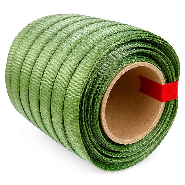 Fita Mule IDL Packaging 3/4 x 250', Resistência de 1800 lbs, Verde - UV-, Umidade - e - Resistente à Abrasão - Fita de Puxar Resistente em Poliéster Trançado para Puxar