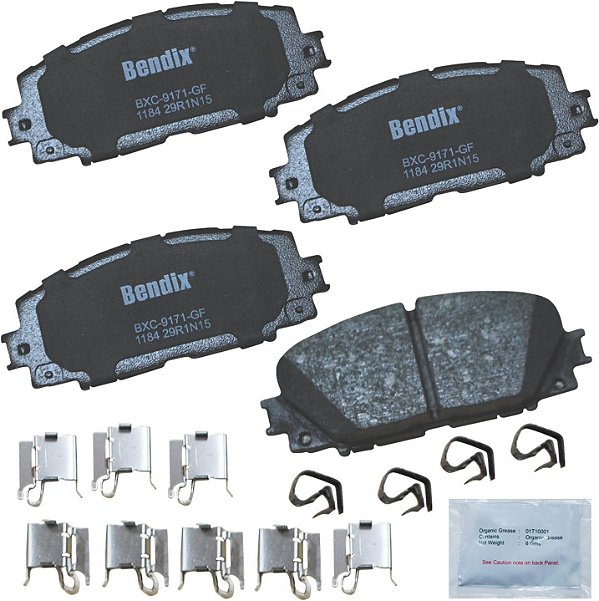 Conjunto de pastilhas de freio dianteiras de disco de cerâmica Bendix Priority 1 para Lexus CT200h 2017, Toyota Prius C 2016-2012, Yaris 2011-2006, Yaris 2016-201