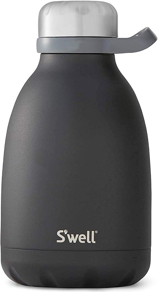 Garrafa S'well em Aço Inoxidável - 40 Oz - Ônix - Garrafa de Aço Inoxidável com Isolamento a Vácuo de Três Camadas Mantém Bebidas Geladas por 40 Horas e Quentes