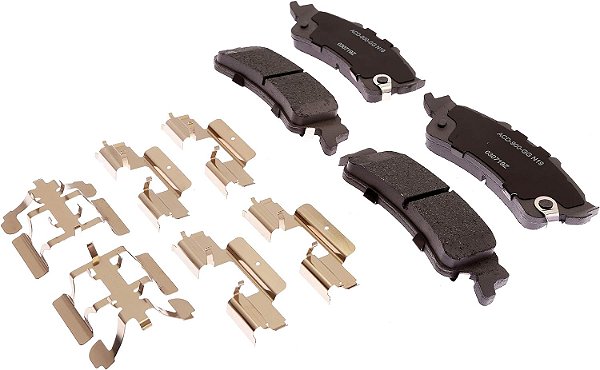 ACDelco Silver 14D792CHF1 Conjunto de pastilhas de freio a disco traseiras de cerâmica com presilhas.
