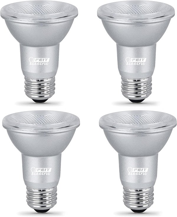 Lâmpadas LED Feit Electric PAR20, equivalente a 50W, Lâmpadas Spotlight reguláveis, branco brilhante 3000k, base E26, 450 lumens, vida útil de 22 anos, lâmpadas de hol