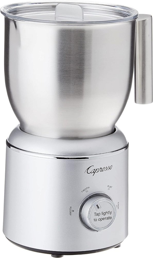 Frother de leite automático Capresso Froth Select e fabricante de chocolate quente, aço inoxidável 209.05, prateado, 20 onças