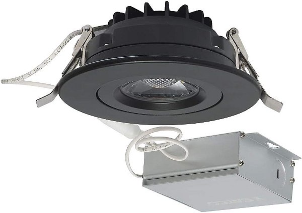 Satco S11619 Sprint - 4 Polegadas 12W LED Direto Wire Gilmbal Square Downlight, Cor do Acabamento: Preto