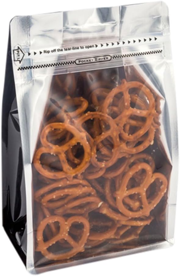 Sacolas para lanches seláveis a calor, sacolas de alimentos, sacolas de doces com duplo selo - sacolas resseláveis - preto - conservador de alimentos - 7.9 x 4.9 - Caixa com 100 unidades - Bag