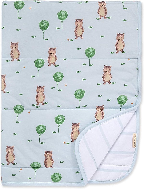Cobertor Reversível Burt's Bees Baby - Berço, Carrinho & Cobertor Orgânico de Algodão Jersey Acolchoado para Berço de Bebê e Criança Pequena