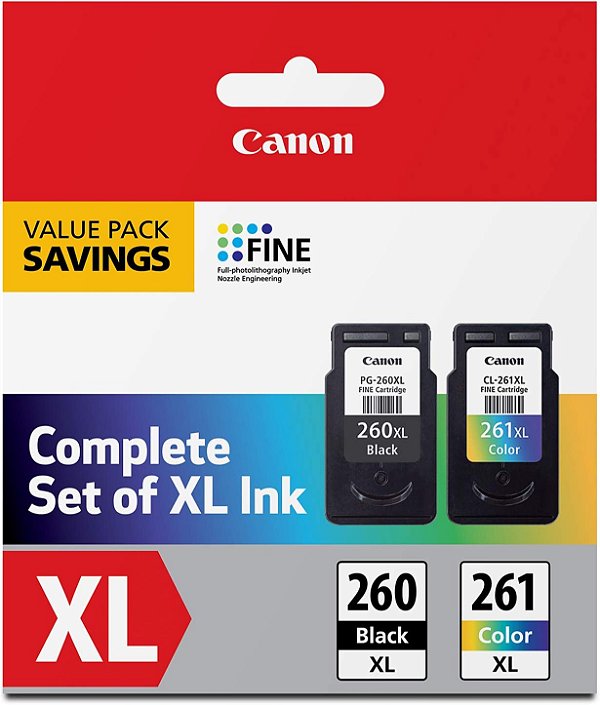 Canon PG-260 XL/CL-261 XL Pack Econômico, Compatível com Impressoras TR7020, TS6420 e TS5320, Multi, Tamanho Único (3706C005)
