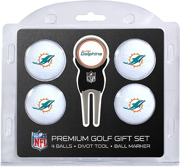 Bolas de Golfe Tamanho Oficial da NFL (4 unidades) & Ferramenta de Reparo com Marcador Magnético de Dupla Face Removível da Equipe de Golfe