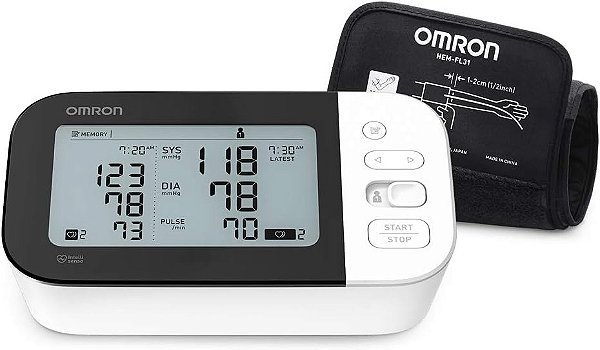 Monitor de Pressão Arterial Wireless de Braço Superior Omron, Série 7