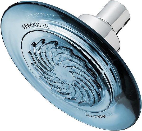 Chuveiro Fixo de Baixo Fluxo Speakman S-4000-E15 Reaction para Decoração Estilosa de Banheiro, 1.5 GPM, Azul Crepúsculo Transparente