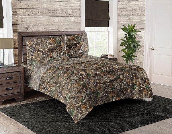 Jogo de Lençol Northwest Realtree, 4 peças Queen, Realtree Edge
