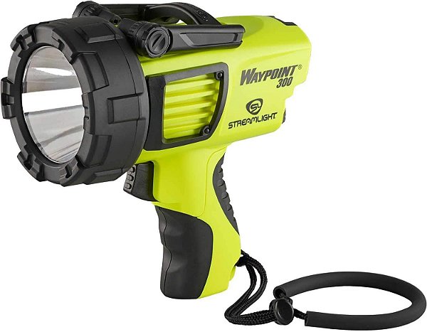 Streamlight 44910 Waypoint 300 Lanterna de mão recarregável de longo alcance de 1000 lúmens com empunhadura de pistola, carregador AC 120V, suporte/montagem de polímero, am