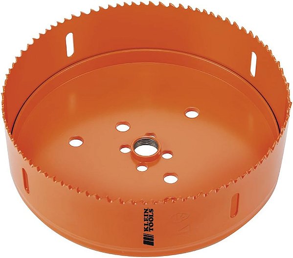 Serra copo bimetálica Klein Tools 31900, 6-3/8 polegadas, para drywall, teto de placa, aço, madeira, plástico, aço inoxidável, iluminação embutida.