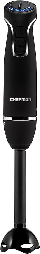 Liquidificador de imersão Chefman de 300 watts turbo, 12 velocidades, poderoso design para triturar gelo, para fazer purês, smoothies, molhos e sopas, protetor de lâmina de plástico resistente ao calor destacável prote