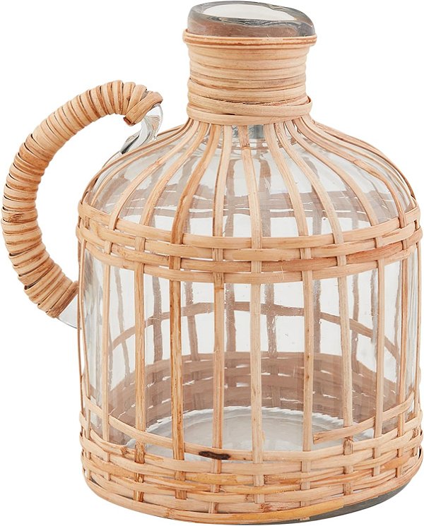 Vaso Grande de Pitcher de Ratã da Mud Pie; 7 1/2 x 5 1/4 de Diâmetro