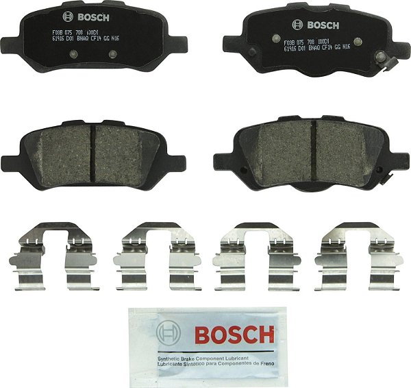 Conjunto de pastilhas de freio de disco cerâmico premium BOSCH BC1402 QuietCast - Compatível com Toyota Venza selecionado; TRASEIRO