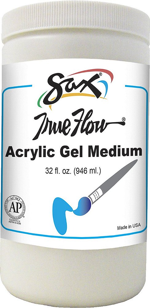 Sax - 442142 True Flow Acrílico Gel Médio - 1 Quarto Seca para um Brilho Transparente, 32 Fl Oz (Pacote de 1)