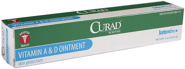 Pomada de Vitamina A e D CURAD, 2 onças, Caixa com 12 unidades