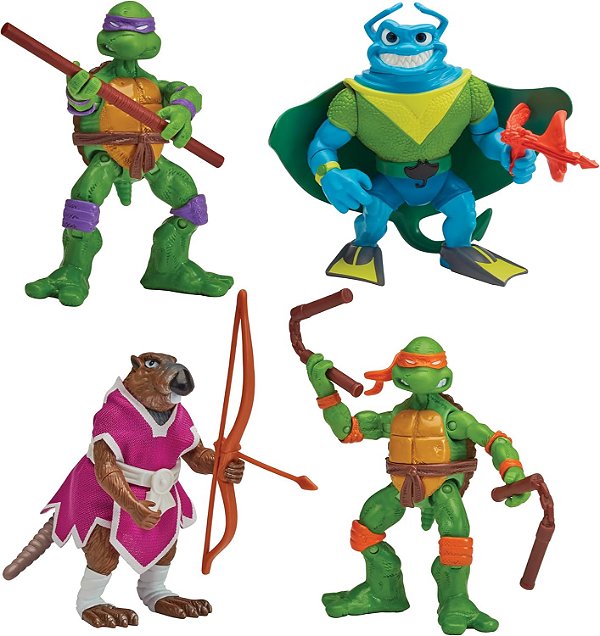 Brinquedos Playmates Tartarugas Ninja Adolescentes: Coleção Clássica de Heróis da Aventura Série 2 Exclusivo da Amazon