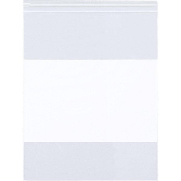 Saco de polietileno bloco branco resistente com zíper reciclável 2 1/2 x 3, 4 Mil (1000/caixa)