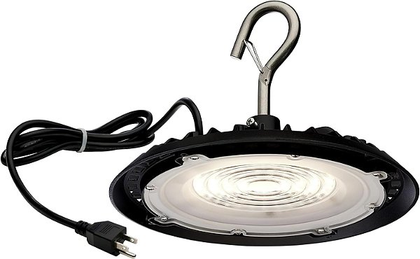 Luminária LED redonda Satco 65/963 Hi-Pro de 8 polegadas para loja, UFO, 80 Watts, preta