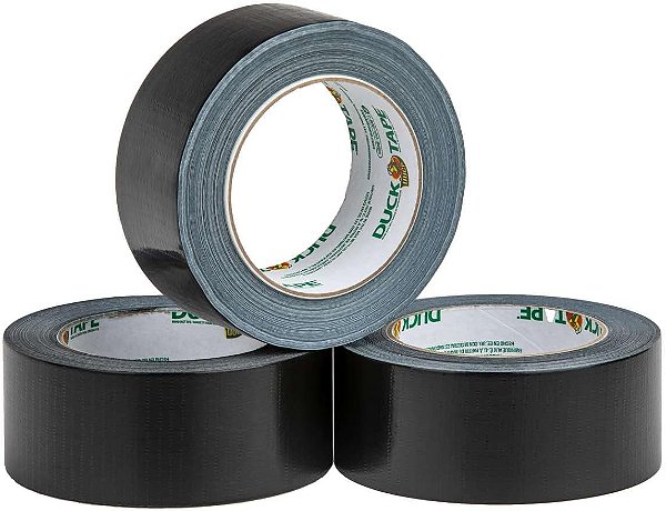 Fita Adesiva Duct Tape Duck Color 3-Pack, 1,88 polegadas x 30 jardas, 90 jardas total, 3 rolos, preta, 3 peças (242913)