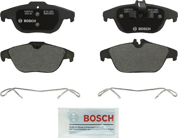 Conjunto de Pastilhas de Freio a Disco Semi-Metálicas BOSCH BP1341 QuietCast Premium - Compatível com Seleção de Mercedes-Benz C180, C200, C230, C250, C300, C350, E350, E400,