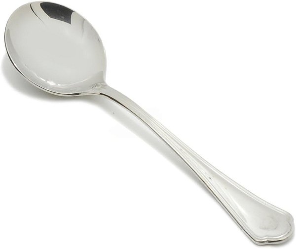 Colher para caldo de talheres de aço inoxidável Fortessa Medici 18/10, conjunto de 12