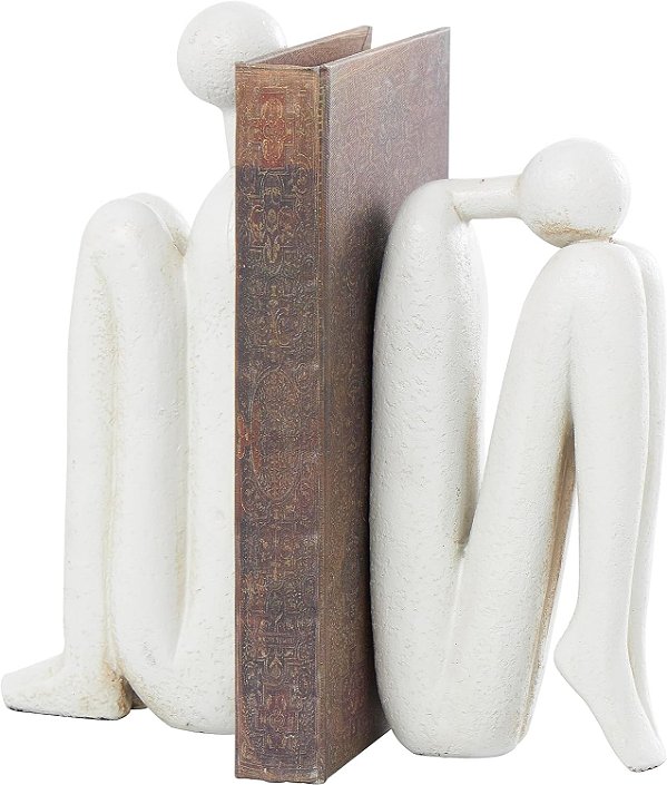 Fim de livro Polystone Pessoas Deco 79, conjunto de 2 4 L, 9 A, branco