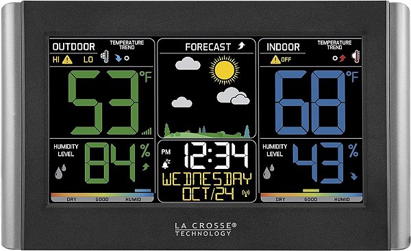 Estação Meteorológica La Crosse Technology C85845-INT, Preta