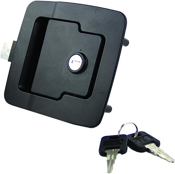 Kit de Trava / Fechadura de Porta de Bagagem Global Lippert com 2 Chaves, Instalação Fácil para Trailers de 5ª Roda, Reboques de Viagem e Motorhomes - 346693 Preto