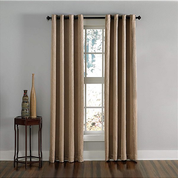 Painel de Cortina com Ilhós Lenox da Curtainworks, 50 x 132 pol, Taupe