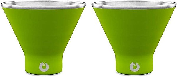Copo de Martini de Aço Inoxidável Premium isolado a vácuo SNOWFOX - Conjunto de 2 - Martinis Mantêm-se Gelados - Copos de Coquetel sem Haste - Elegante Entretenimento Doméstico - Conjunto de Ut
