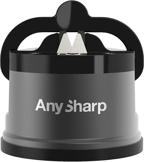 AnySharp Pro - Afiador de Facas - O Melhor do Mundo - Para Todas as Facas e Lâminas Serrilhadas - Metal Cinza.
