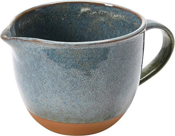 Tigela Criativa Co-Op Quart Stoneware com Acabamento de Esmalte Reativo e Alça, Azul, 8 onças.