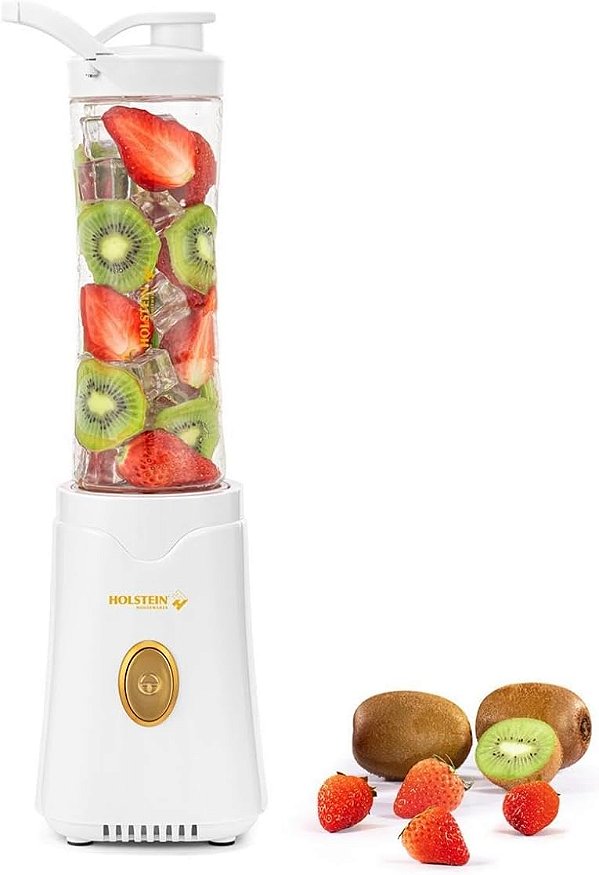 Liquidificador Pessoal Holstein Housewares - Batidas e Smoothies Cremosos, Copos Para Viagem de 20oz Livres de BPA, Design de Elegância Dourada, 250W