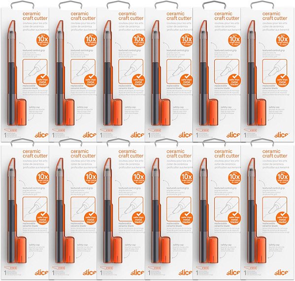 Estilete 10548-CS, Borda Amigável aos Dedos, Escolha Mais Segura, Nunca Enferruja, Dura 11 Vezes Mais que o Metal, Corte Preciso (Pacote com 12)