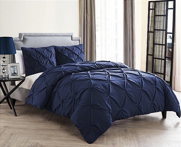 Conjunto de Edredom VCNY Home Coleção Carmen, King, Cinza, 14 Peças