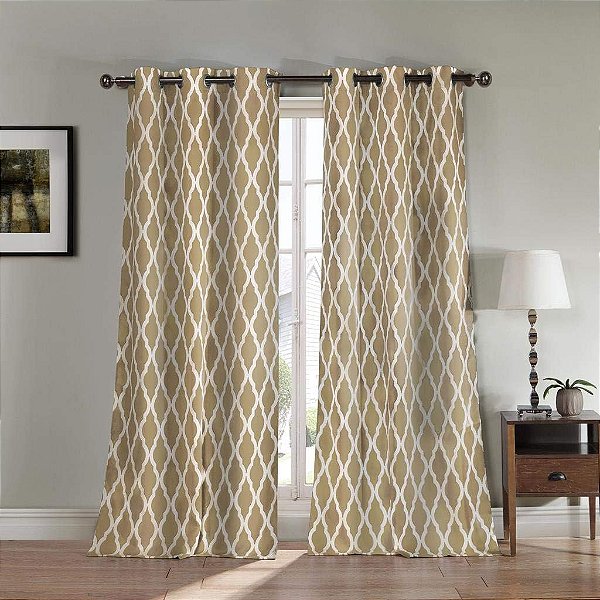 Cortina de janela isolada pesada Blackout365 Kittattinny Geométrica em tons de taupe - conjunto de 2 painéis, 38 x 84 polegadas, 2 peças