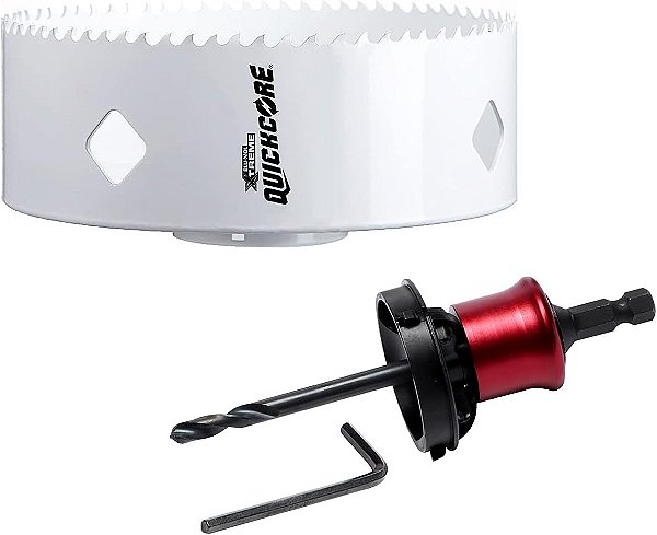 Kit de Serra Copo Bi-Metal Disston QUICKCORE para Luz Embutida com Arbor de 5-3/4 e 3/8. Usado para instalar um Lustre de 5. Corta Madeira, Metal, Plástico e Aço In