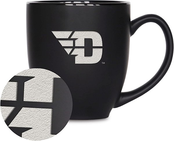 Caneca Bistrô Fosca de 15oz da Rico Industries NCAA  - Para Bebidas Quentes ou Frias - Logo da Equipe Gravado Para Sensação Única