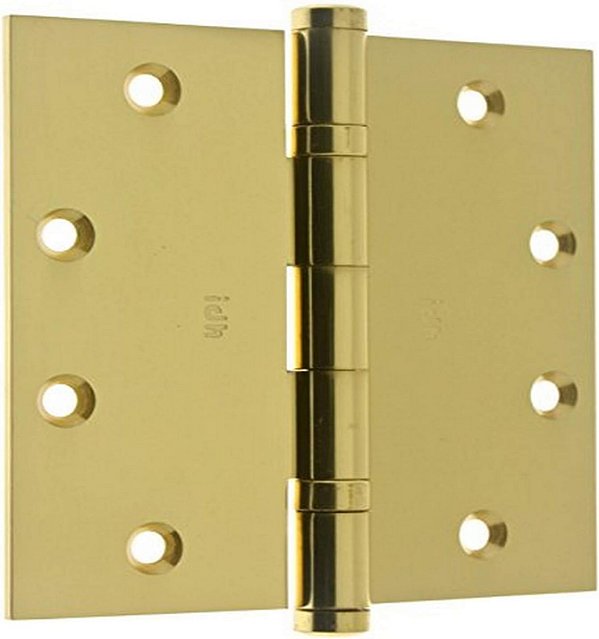 Batentes de rolamento de esferas sólidas de alta qualidade IDHBA idh by St. Simons 86001-003, par, 4-1/2 x 4-1/2 polegadas, latão polido