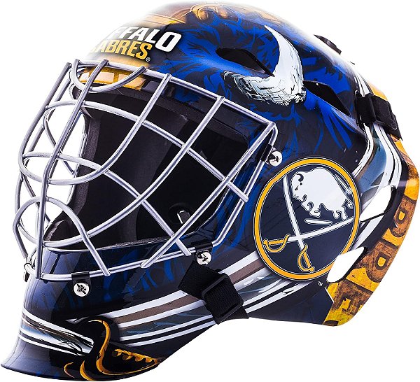 Máscara de goleiro de hóquei licenciada pela equipe da NHL da Franklin Sports - Máscara de goleiro para hóquei de rua para crianças - Máscaras de hóquei de rua da equipe juvenil da NHL