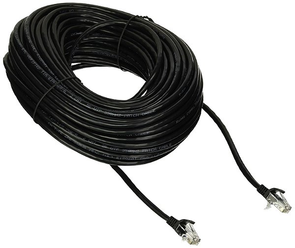 Cabo de remendo StarTech.com Cat5e de 100 pés preto RJ45 UTP com cava - Cabo de remendo de 100 pés - Cabo de remendo Ethernet - Cabo Cat 5e RJ45 macho para macho (45PATCH