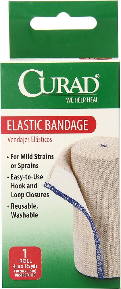 Atadura Elástica Curad, 4 Polegadas x 1,75 Jardas (Pacote com 6)