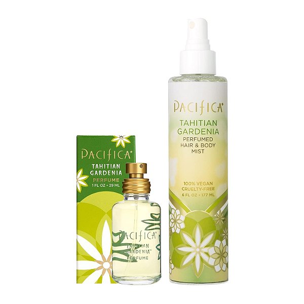 Pacifica Beauty | Perfume em Spray Gardenia Tahitiana + Spray de Cabelo e Corpo Gardenia Tahitiana | Cheiro de Gardenia | 100% Vegano e Livre de Crueldade | Fragrância Limpa e Perfume